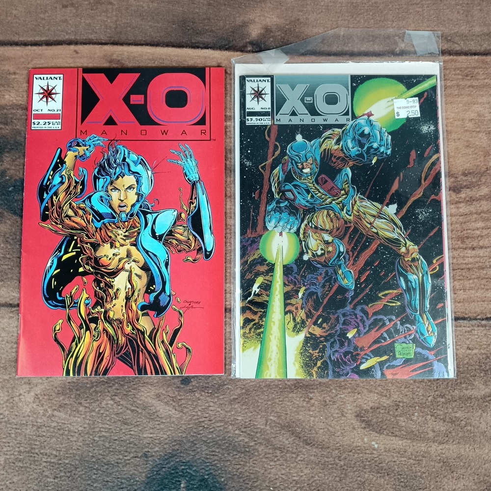 Valiant X-O Manowar Comic Lot 2 Issues Multicolor Excellent Chromium Cover